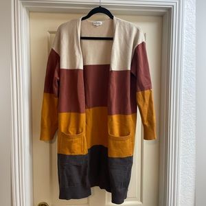 Mod Boutique Color Block Duster Sweater Medium